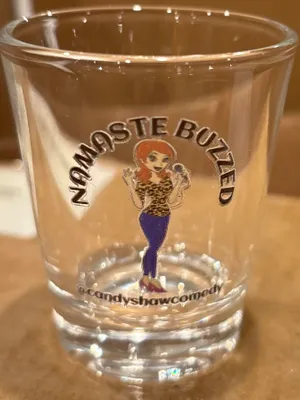 Clear Glass Shot Glass - These are shot glasses I sell at my comedy shows