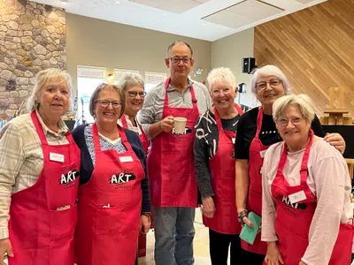 Solid Color Printable Apron - We hosted a workshop for renowned Canadian artist Mike Svob and all participants received an apron as part of our 25th Anniversary promotion So much fun and everyone LOVED them So much so that I ordered some for ALL the workshops