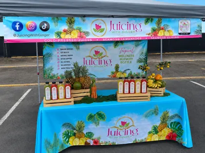 Custom Rectangle Table Covers - I absolutely love my table cloth for the farmers markets here in Hawaii I will purchase a waterproof version soon