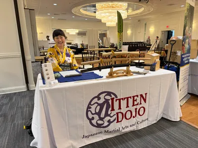 Custom Rectangle Table Covers - Representing our dojo at a local Welcome Expo