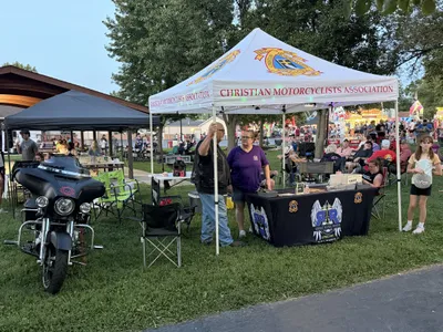 Custom Rectangle Table Covers - We need a table skirt for our traveling booth that we set up for our motorcycle ministry It was fast and easy to work with table covers now