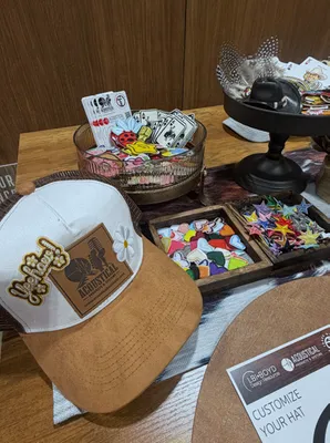 Tradeshow event with complimentary custom hat bar