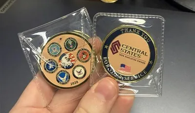 Hard Enamel Challenge Coins - Veterans Day Coing for our Employee Veterans