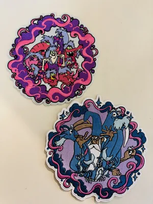 Detailed patches showcasing my art designs
