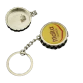 Bottle Cap-shaped Bottle Opener Keychain