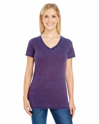 Ladies' Cross Dye Short-Sleeve V-Neck T-Shirt - Australia Promo Now