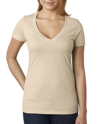 Next Level Apparel Ladies' CVC Deep V-Neck T-Shirt