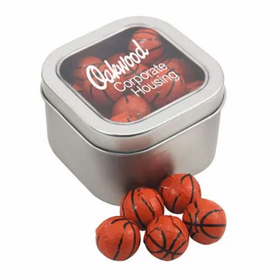 Window Tin with Chocolate Basketballs - SBF2700 - Australia Promo Now