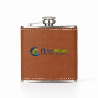 Leather Wrapped Hip Flasks - Australia Promo Now