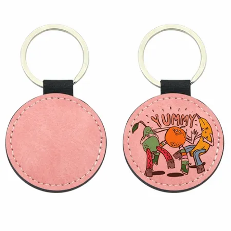 Full-Color Circle Leather Keychain Full-Color Circle Leather Keychain - Australia Promo Now