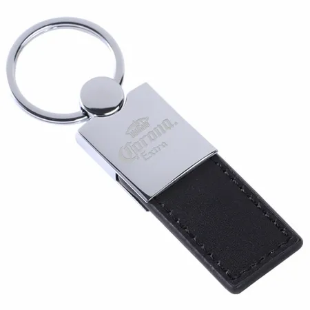 Polished Metal & Leather Keychain Polished Metal & Leather Keychain - Australia Promo Now