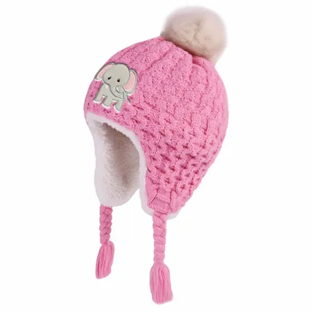 Cutesy Pom Acrylic Kid Beanies with Earflaps - Australia Promo Now