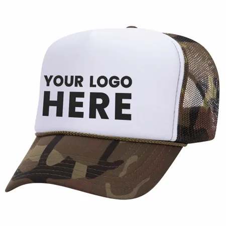Otto 49-158 5-Panel High Crown Foam Trucker Hat - Camo - Australia Promo Now