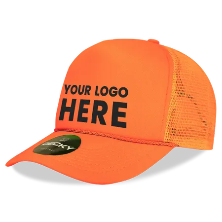 Decky 221 Neon Foam Trucker Cap, 5-Panel Mesh Back Hat - Australia Promo Now