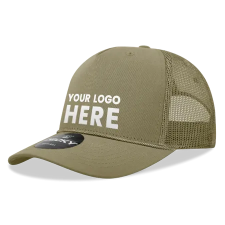 Decky 6040 - 5 Panel Mid Profile Structured Cotton/Poly Blend Trucker w/Rope Cap - Australia Promo Now