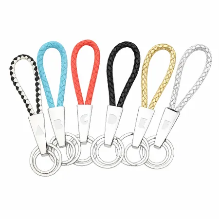 Braided Leather & Metal Keychain - Australia Promo Now