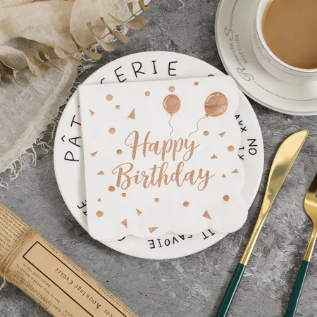 Scallop Foil Stamped Napkins - Australia Promo Now