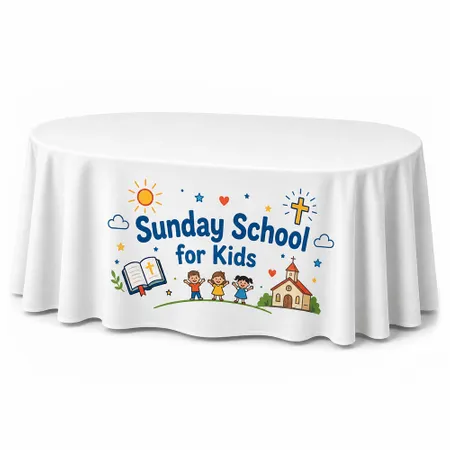 Custom Oval Table Covers - Australia Promo Now