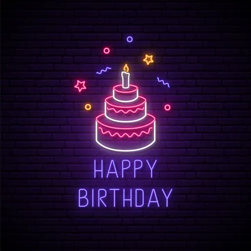 Happy Birthday with Cake Neon Sign - Australia Promo Now