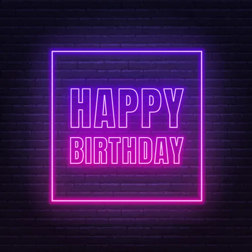 Happy Birthday Framed Neon Sign - Australia Promo Now