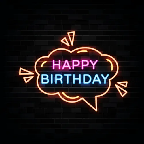 Happy Birthday in Bubble Thought Neon Sign - Australia Promo Now