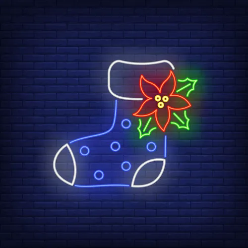 Boot Sock with Ponsettia Flower Neon Sign - Australia Promo Now