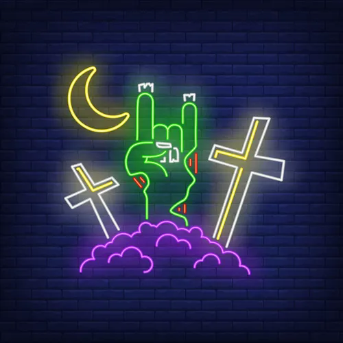 Devil Horn Zombie Hand Gesture Neon Sign - Australia Promo Now