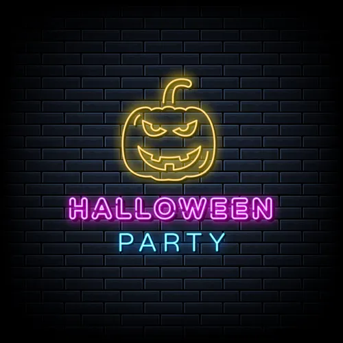 Halloween Party Neon Sign with Pumpkin - Australia Promo Now