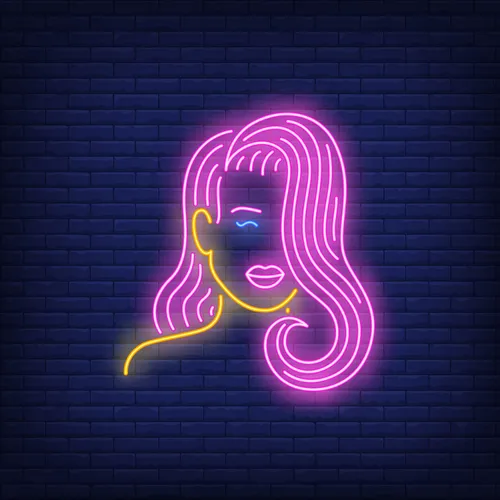 Girl with Pink Hair Neon Sign - Australia Promo Now