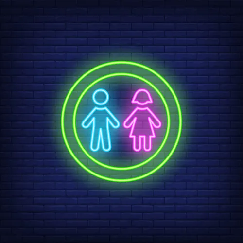 Boy & Girl Silhouettes Circle Neon Sign - Australia Promo Now
