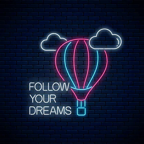 Follow Your Dreams With Hot Air Balloon Neon Sign - Australia Promo Now