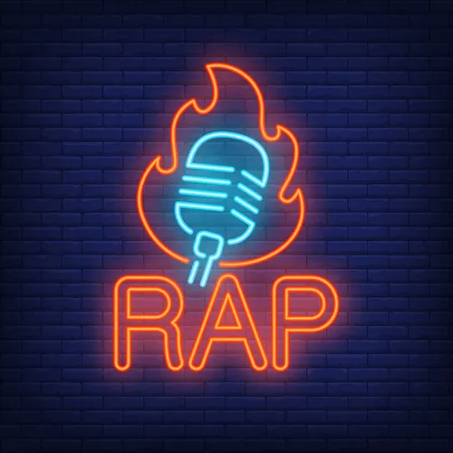 Rap Microphone Flame Neon Sign - Australia Promo Now
