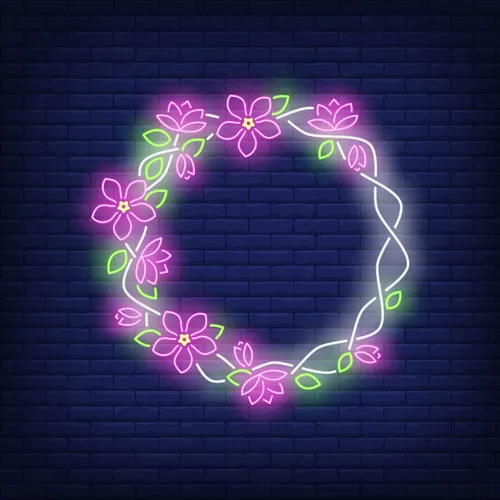 Floral Round Frame Neon Sign - Australia Promo Now