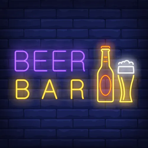 Beer & Bar with Bottle & Glass Neon - Australia Promo Now
