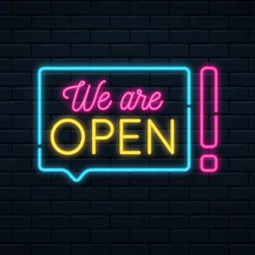 We Are Open Neon Sign - Australia Promo Now