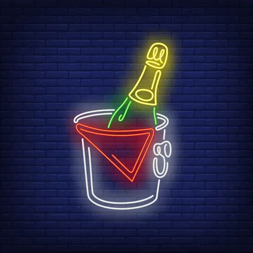 Wine in Ice Bucket Neon Sign - Australia Promo Now
