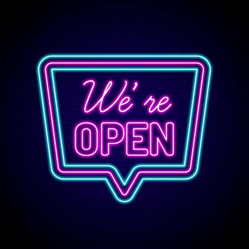 We're Open Neon Sign - Australia Promo Now
