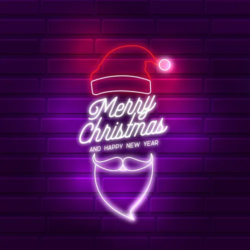 Santa Greeting Merry Christmas and New Year Neon Sign - Australia Promo Now