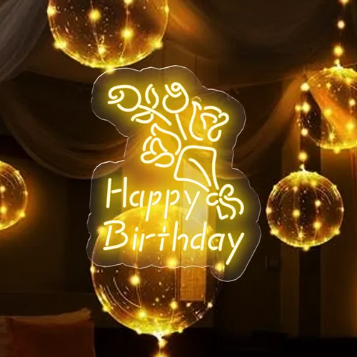 Happy Birthday Floral Neon Sign - Australia Promo Now