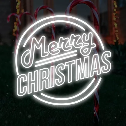 Merry Christmas Double Circle Text Neon Sign - Australia Promo Now