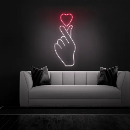 Finger Heart Neon Sign - Australia Promo Now