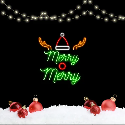 Merry Merry Deer Neon Sign - Australia Promo Now