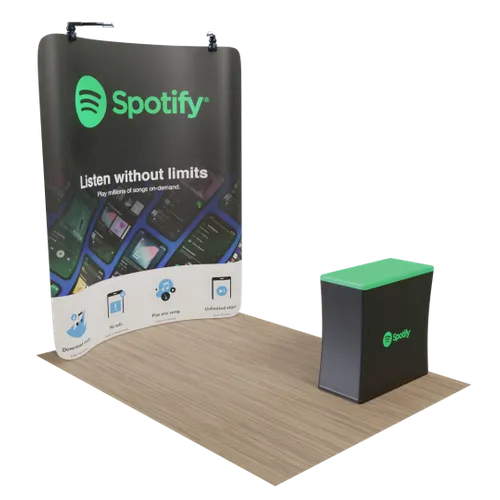 Custom Curved Zip Up Trade Show Display Backdrop Booth Stand 8' x 8' - Australia Promo Now