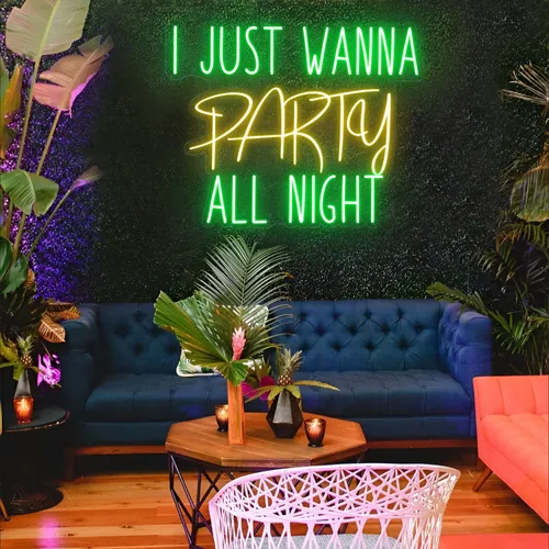 I Just Wanna Party All Night LED Neon Sign - Australia Promo Now