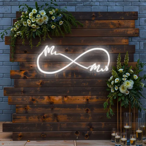 Mr and Mrs Infinity Wedding Neon Sign - Australia Promo Now