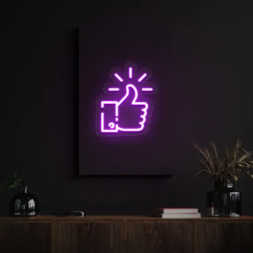 Purple Thumbs Up Neon Sign - Australia Promo Now