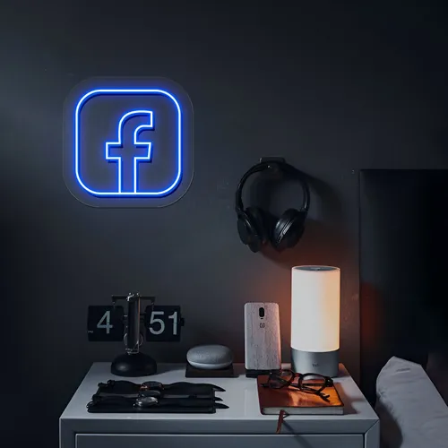Facebook Logo Neon Sign - Australia Promo Now