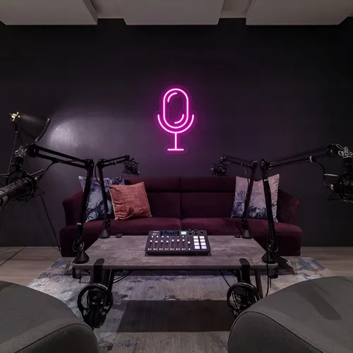 Stream Microphone Neon Sign - Australia Promo Now