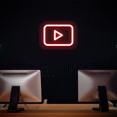 Youtube Play Button Neon Sign - Australia Promo Now