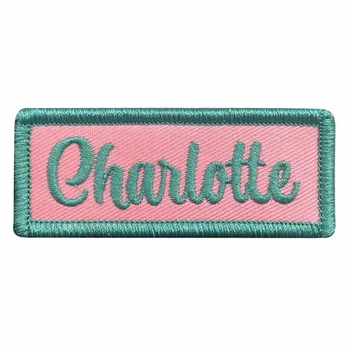 Teal and Pink Charlotte Name Patch - Australia Promo Now